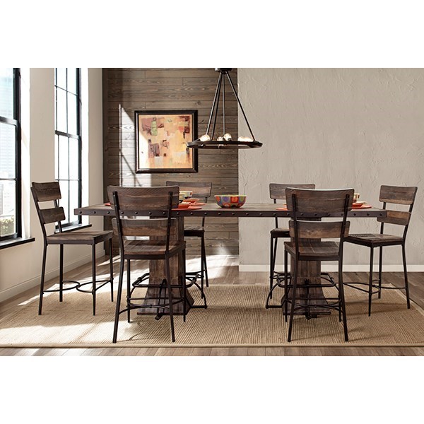 Hillsdale Jennings 4022822 Set of 2 Rustic Bar Stools with Ladderbacks